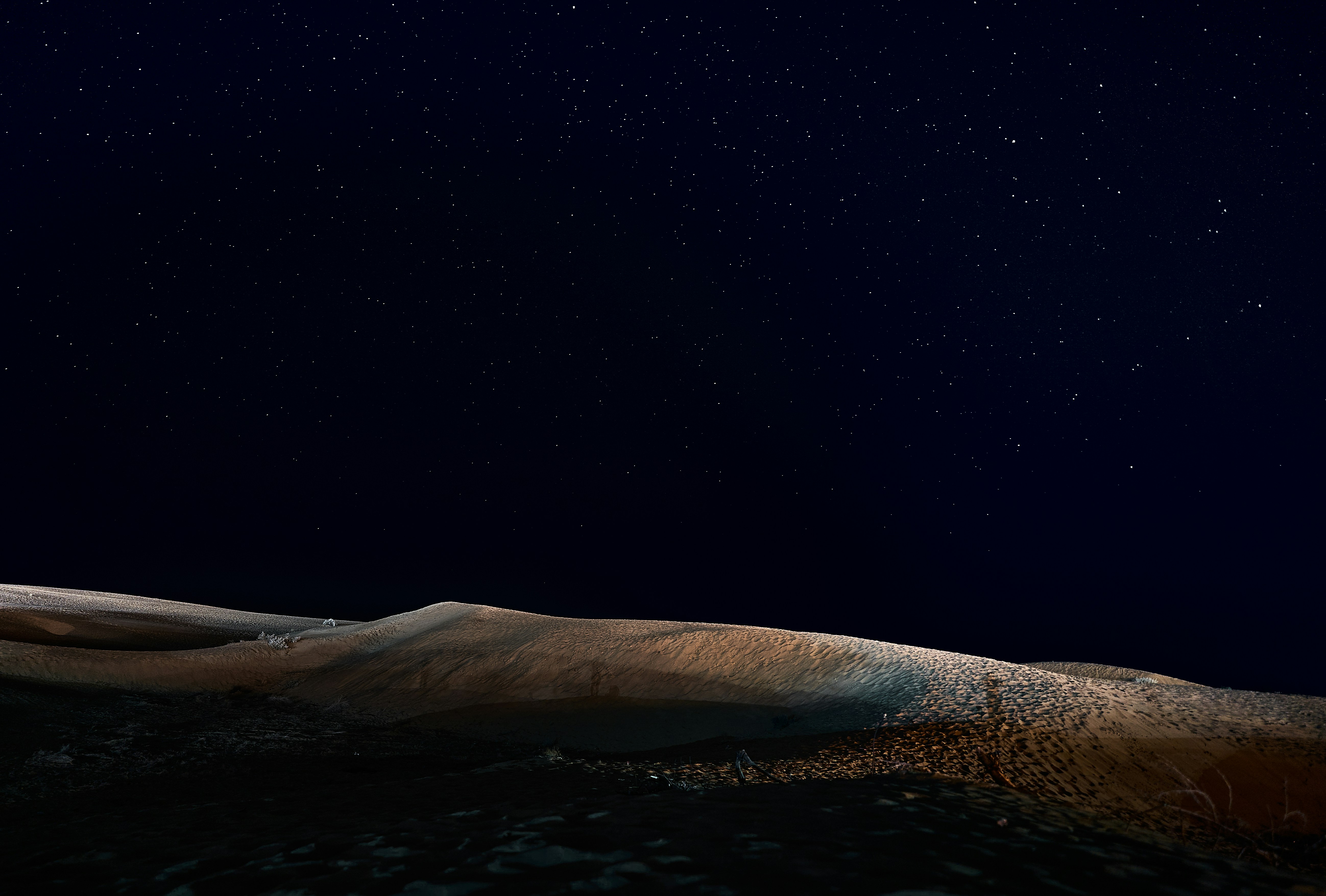 A view of the earth from space with stars in the sky