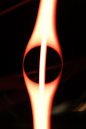 A close up of a flame with a black background