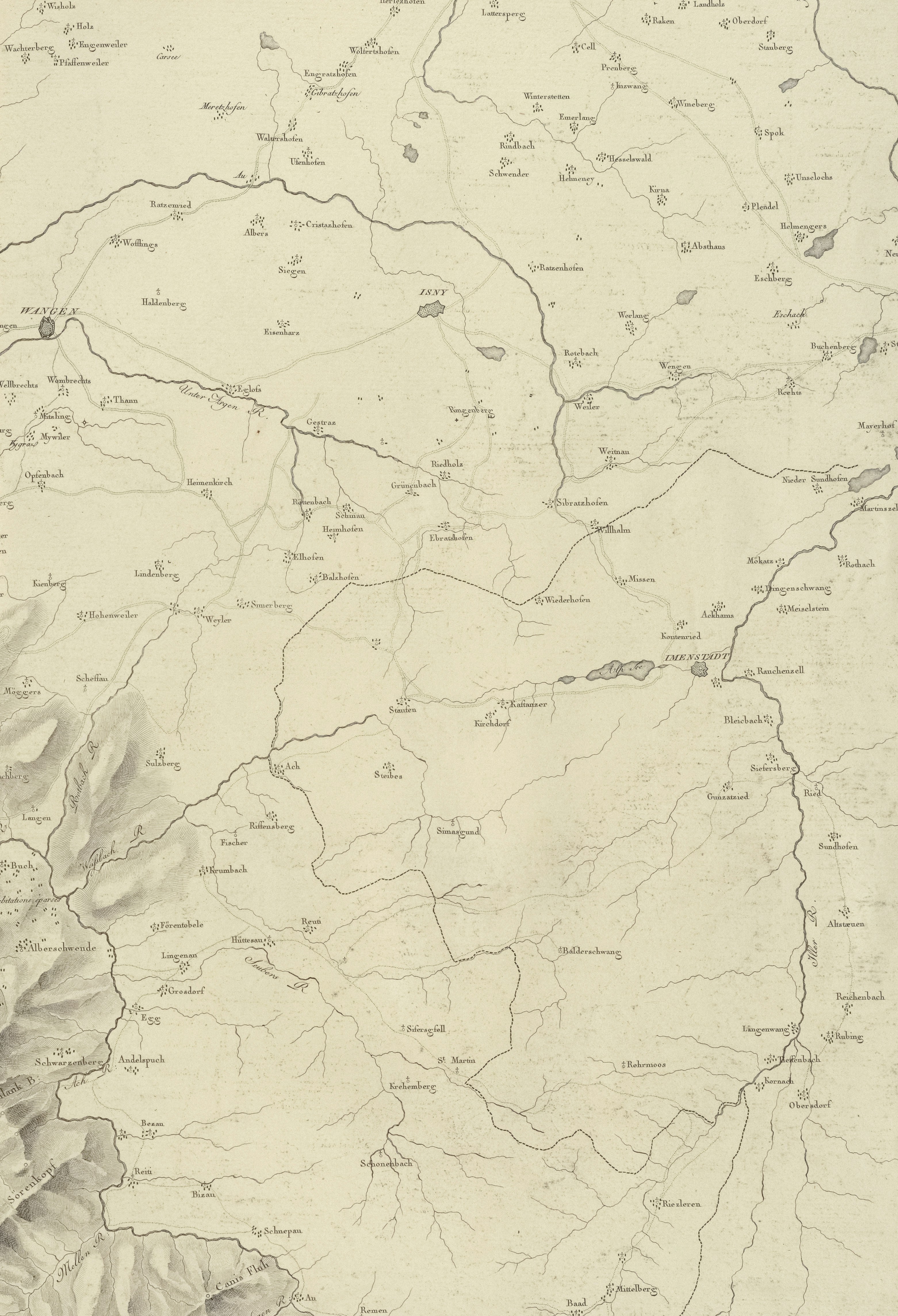 Map of cabin locations