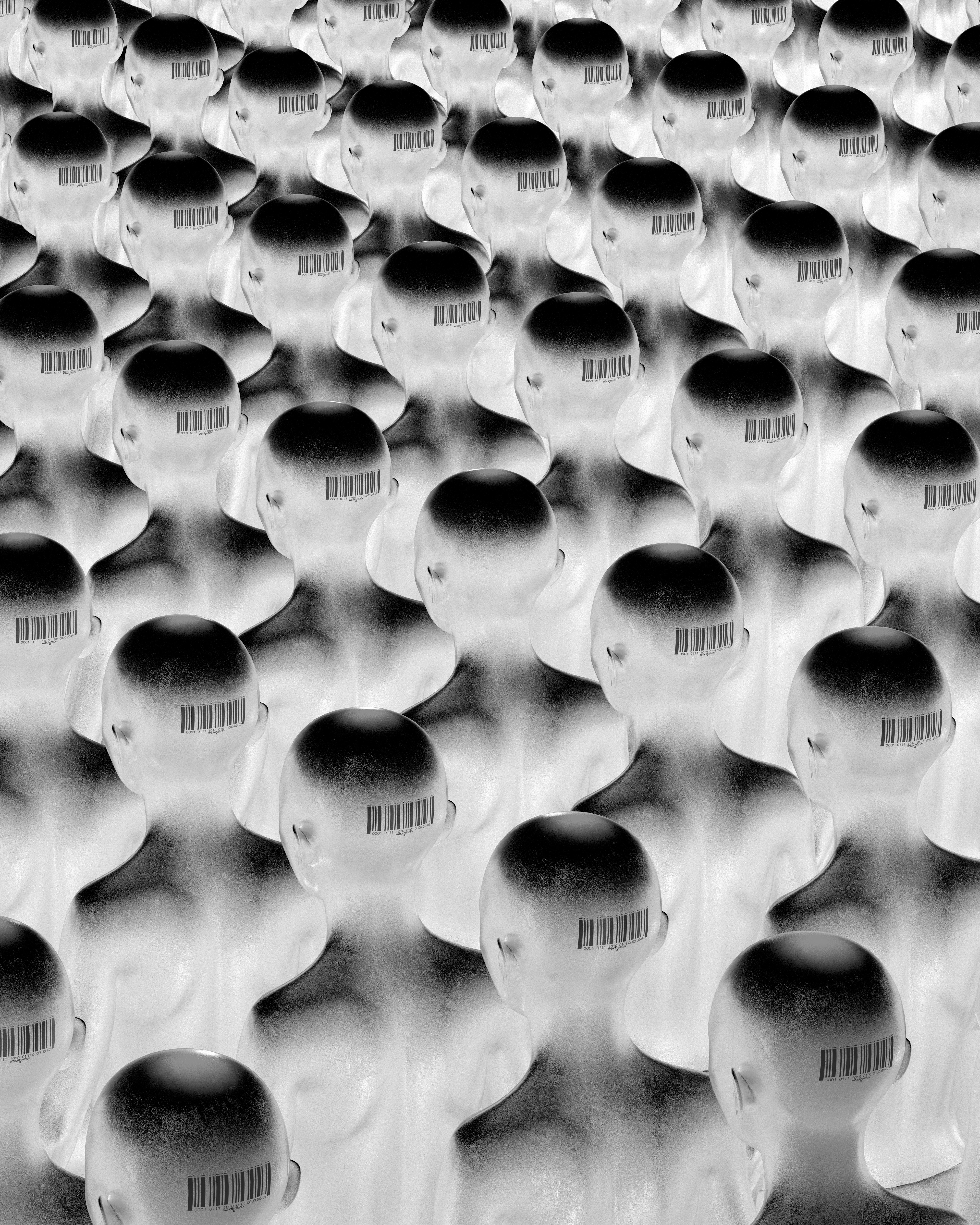 A large amount of white plastic chairs in a room