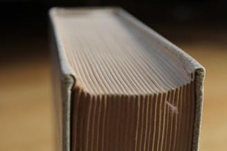 A close up of a book on a table