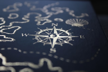 A close up of a compass on a table