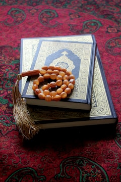 A pile of books sitting on top of a carpet