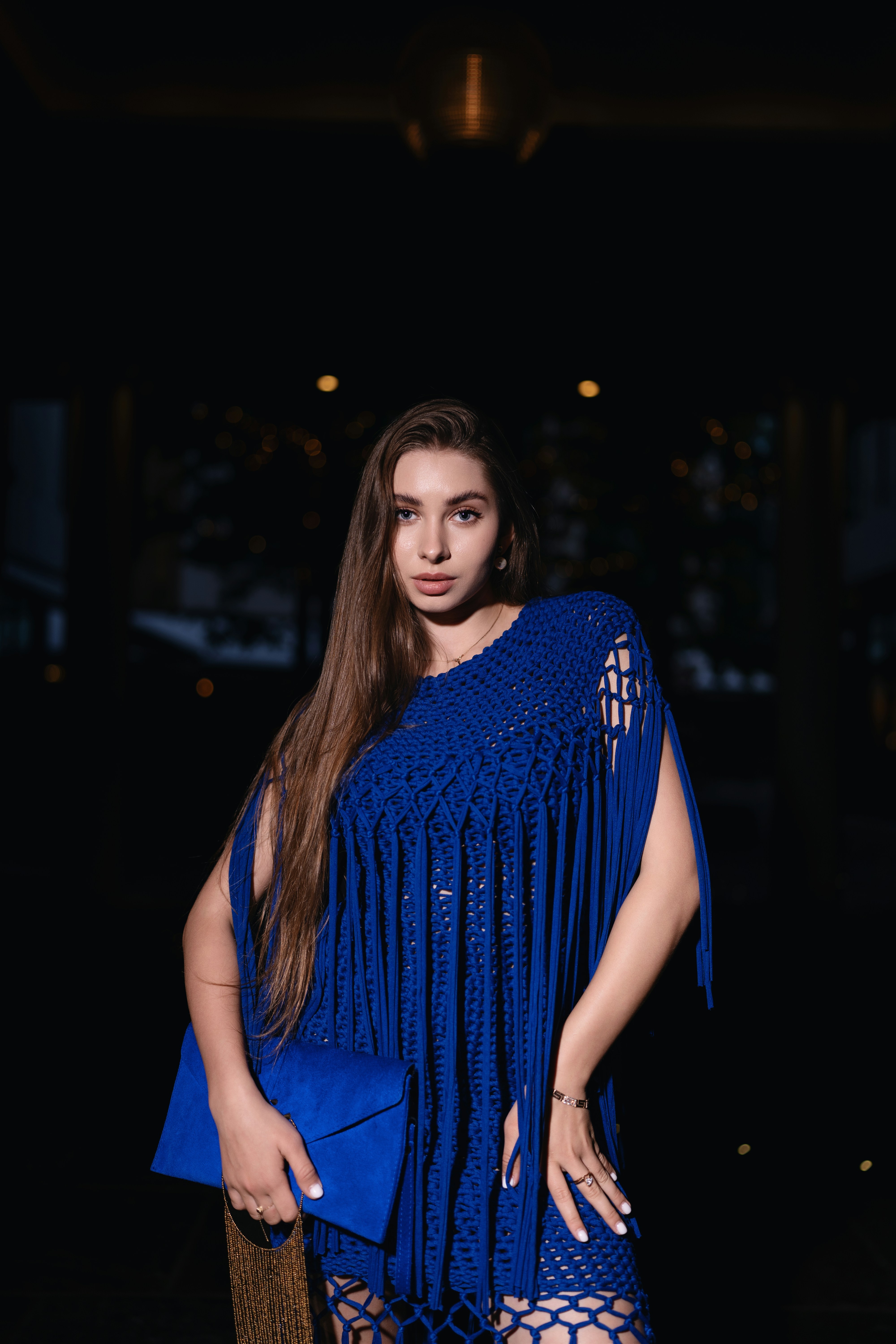 A woman in a blue dress posing for a picture photo – Free Luxury ...