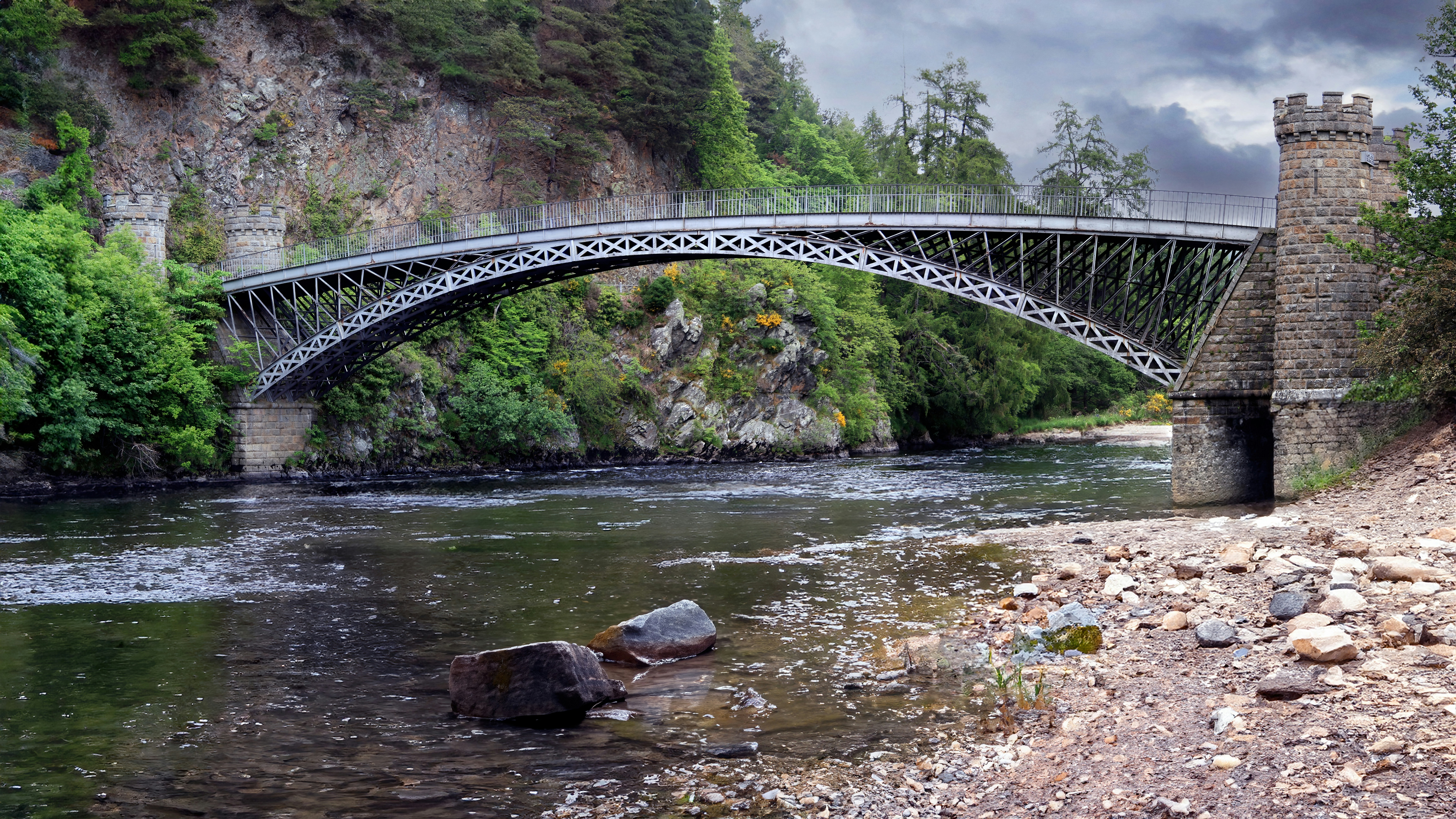 Craigellachie Bridge is a cast iron arch bridge across the River Spey at Craigellachie, near to the village of Aberlour in Moray, Scotland. It was designed by the renowned civil engineer Thomas Telford and built from 1812 to 1814