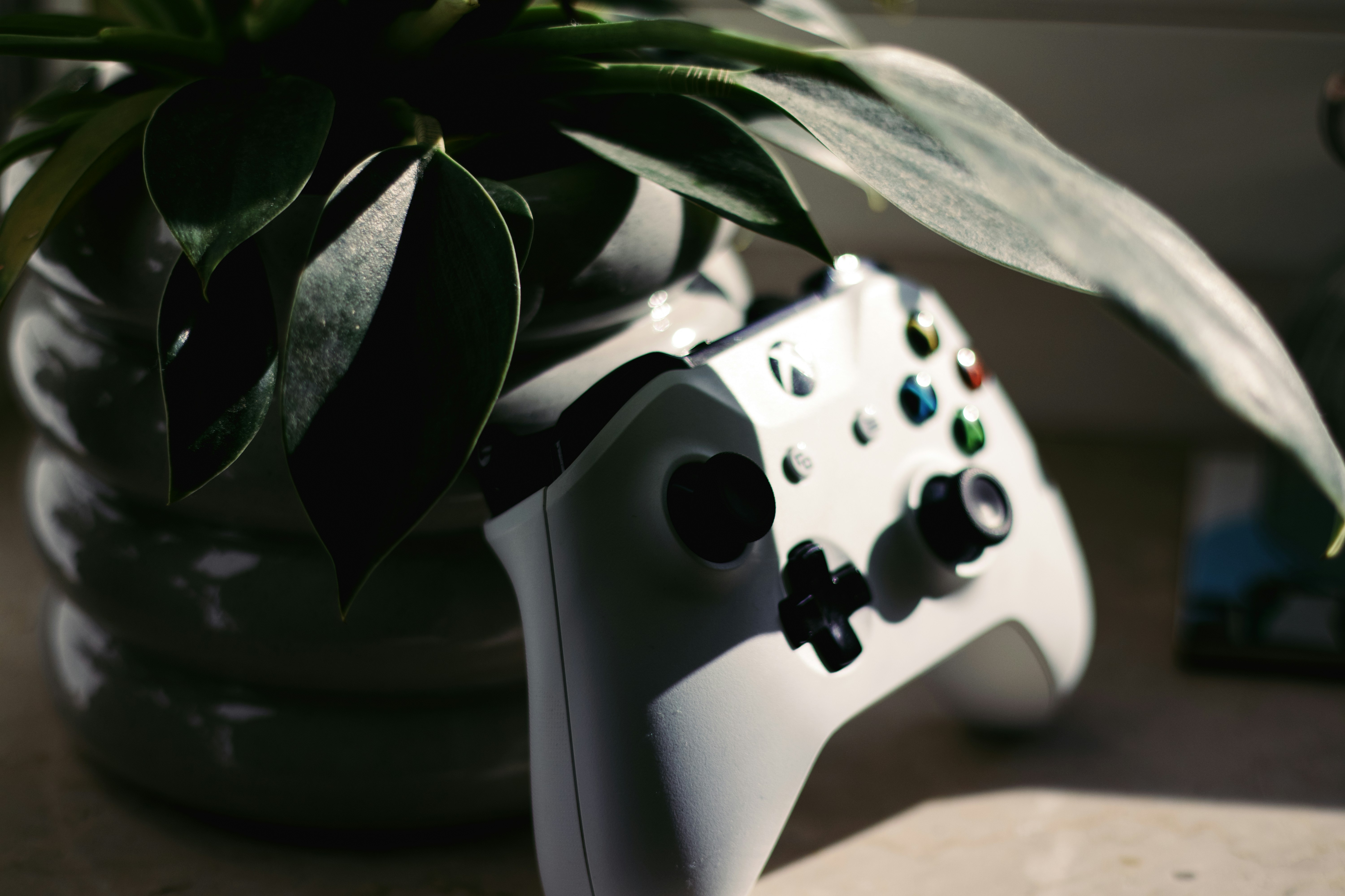 Close-up of a video game controller