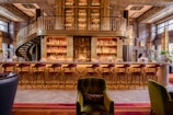 A large room with a bunch of chairs in it