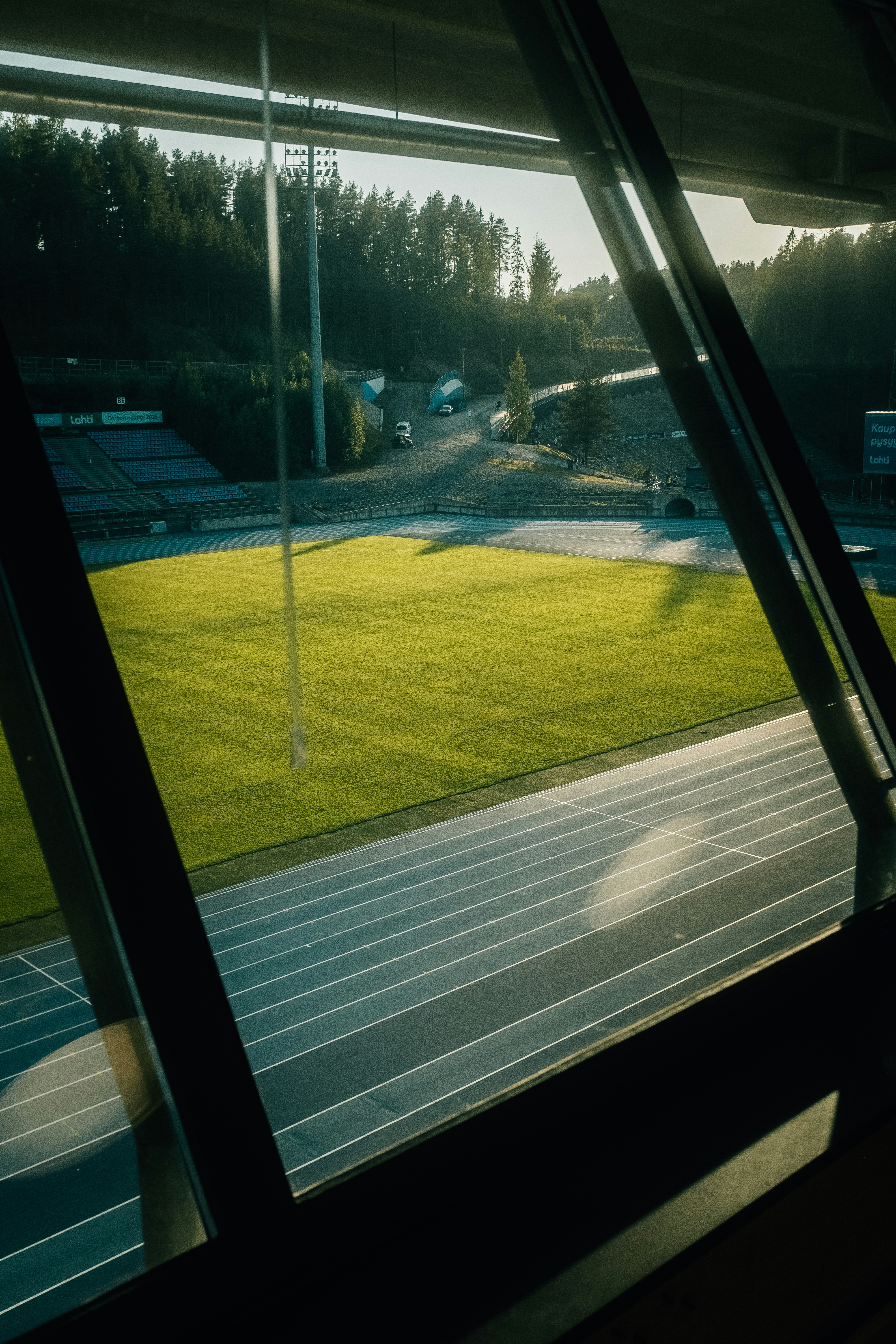 A view of a track from a train window