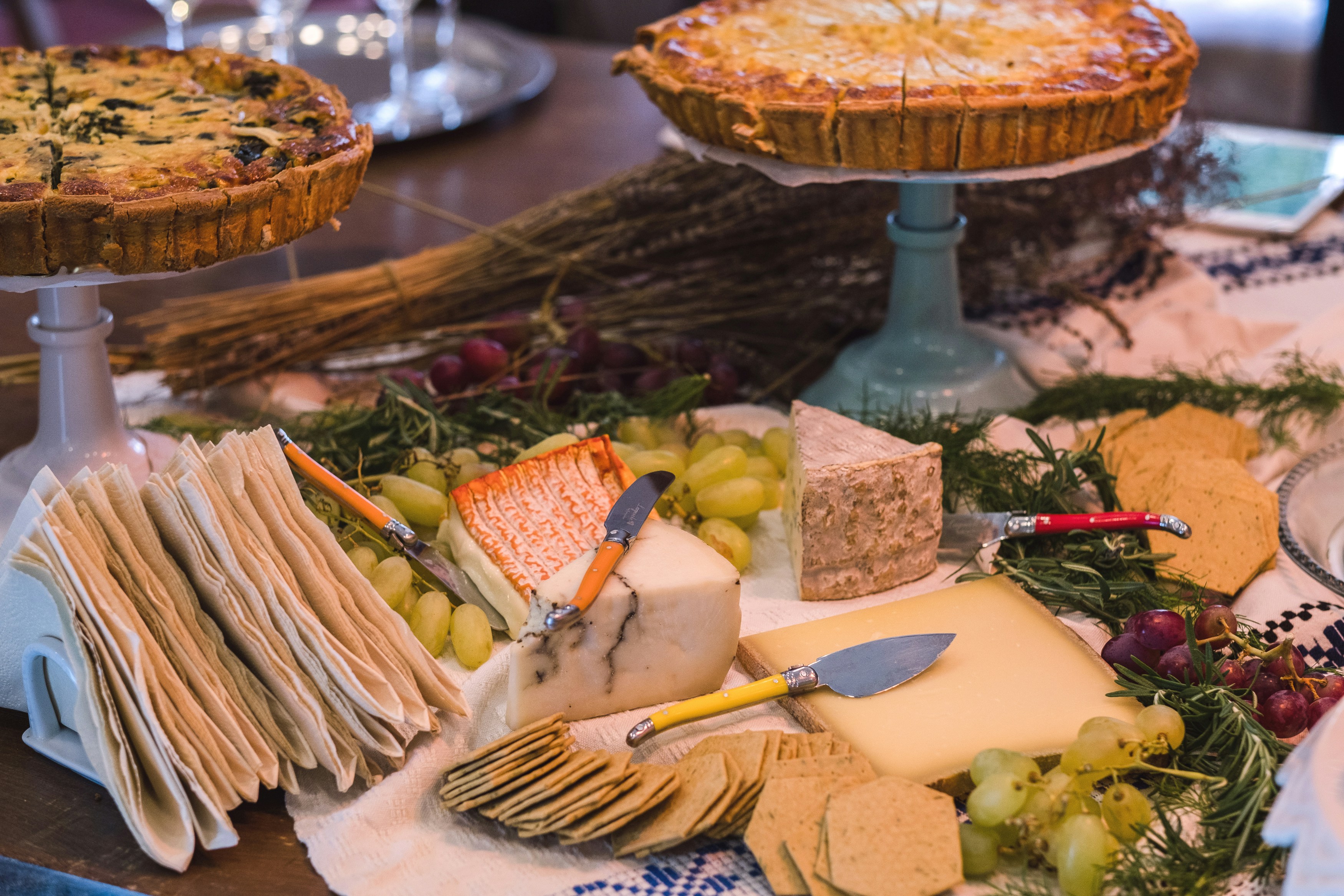 A table topped with lots of different types of food