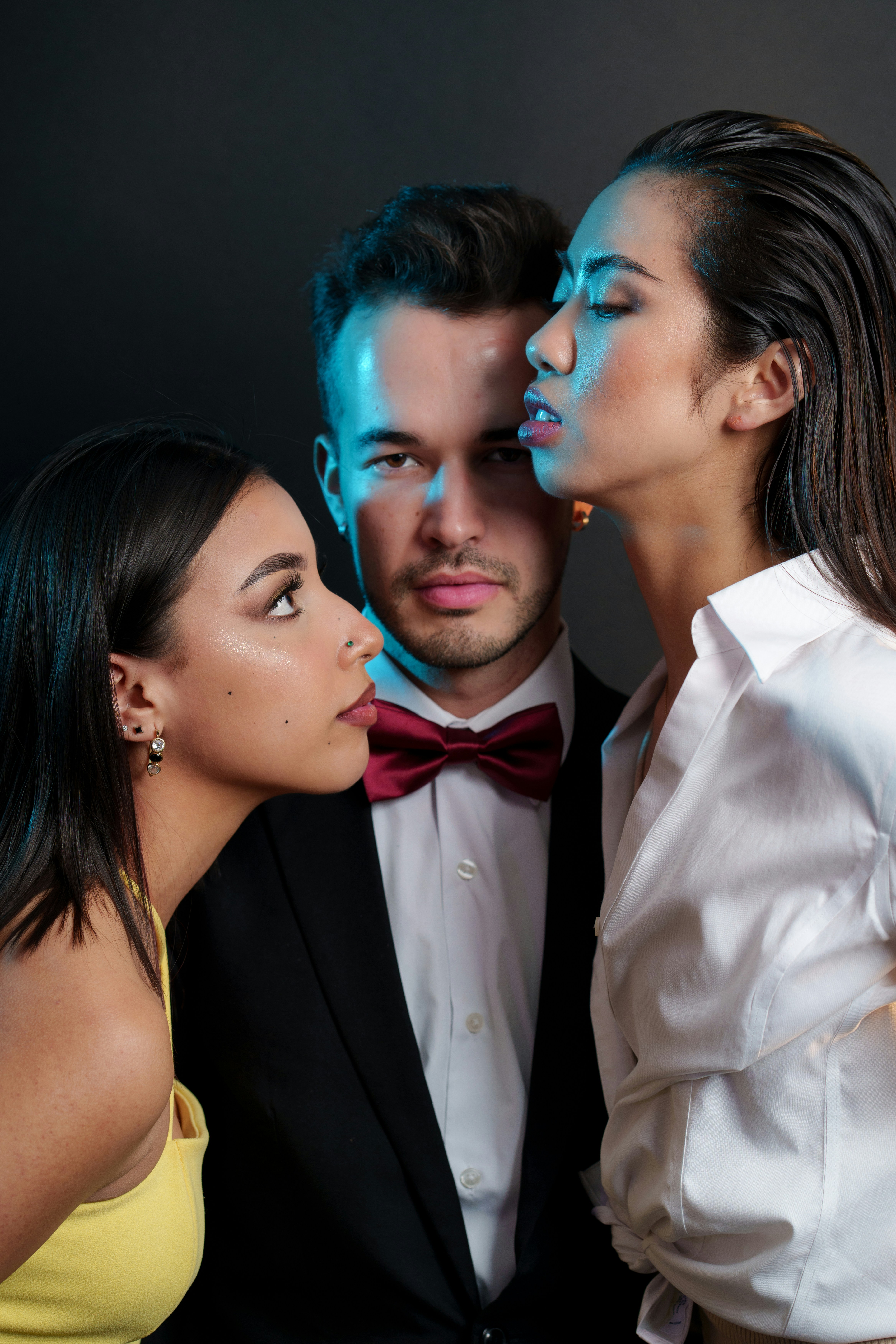 A couple of people that are kissing each other
