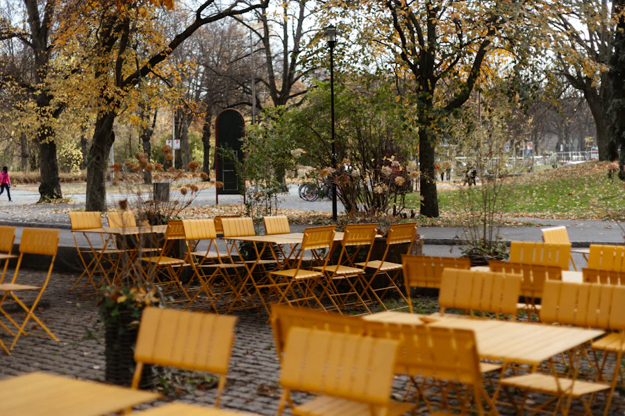 Autumn café patio