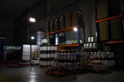 A warehouse filled with lots of bottles of beer