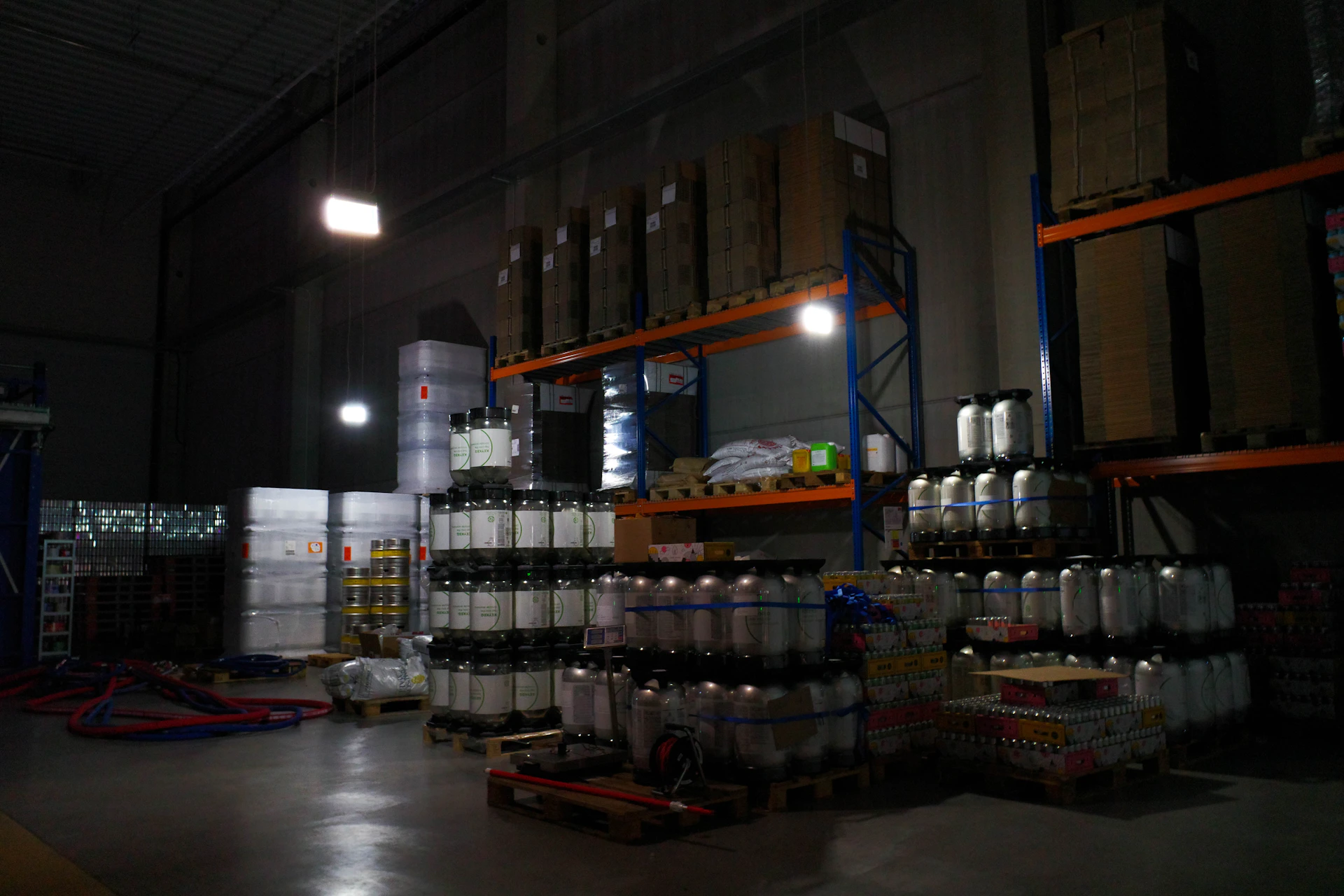 A warehouse filled with lots of bottles of beer