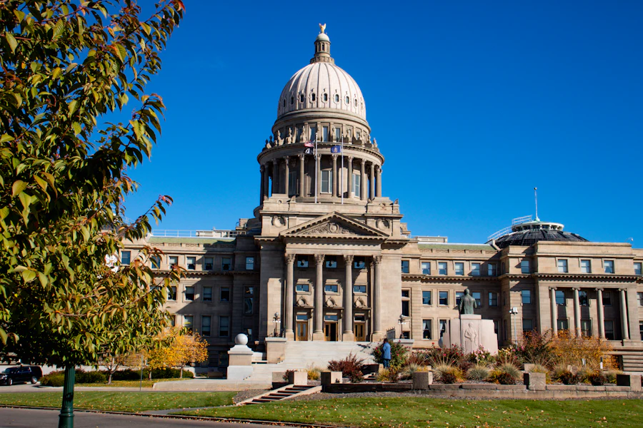 The Idaho State Capitol in downtown Boise