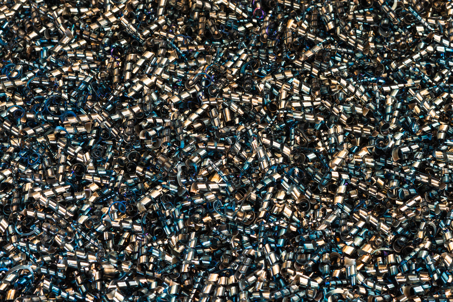 A large pile of blue and white sprinkles
