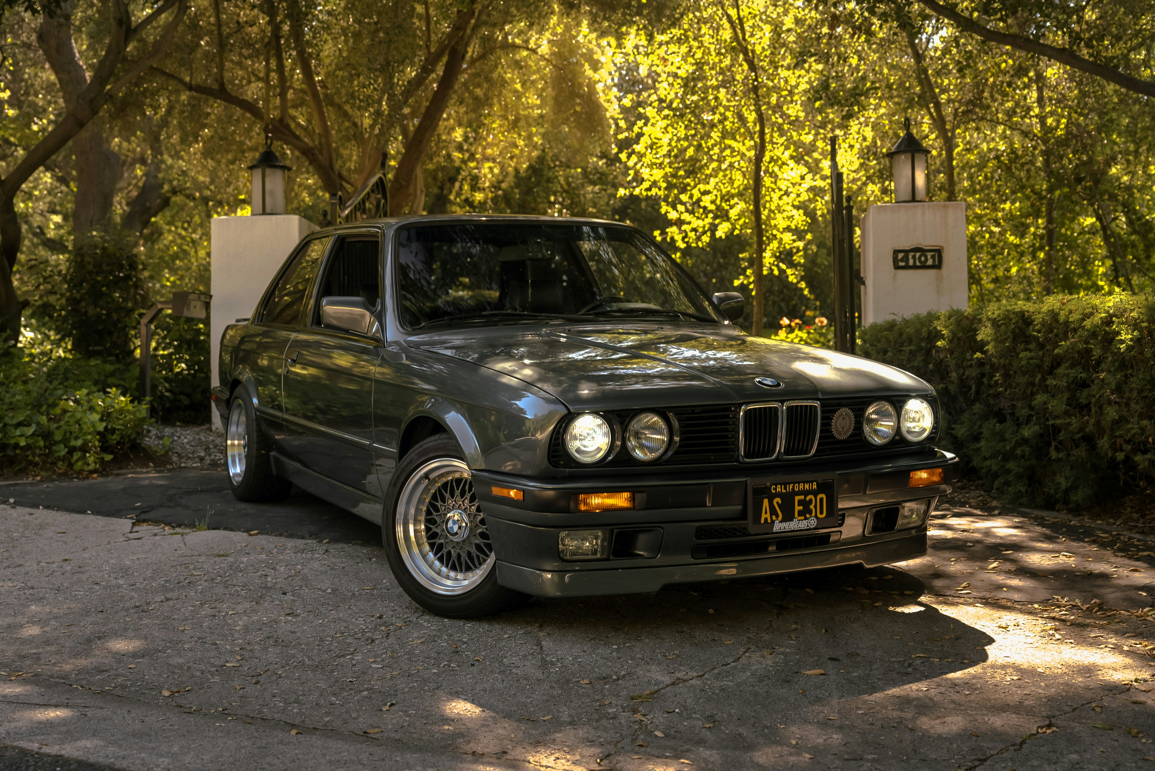 A car parked on the side of the road