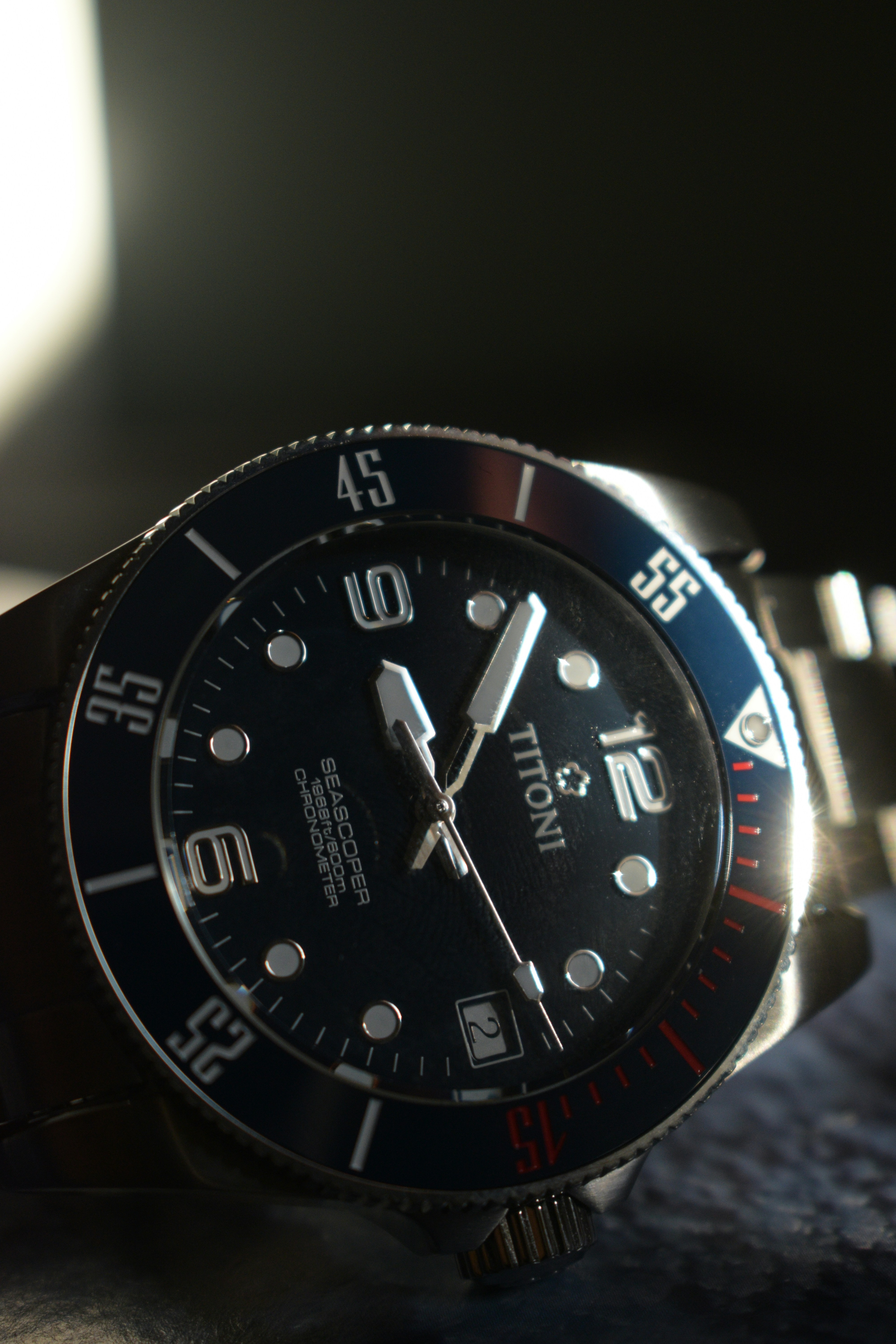 A close up of a watch on a table