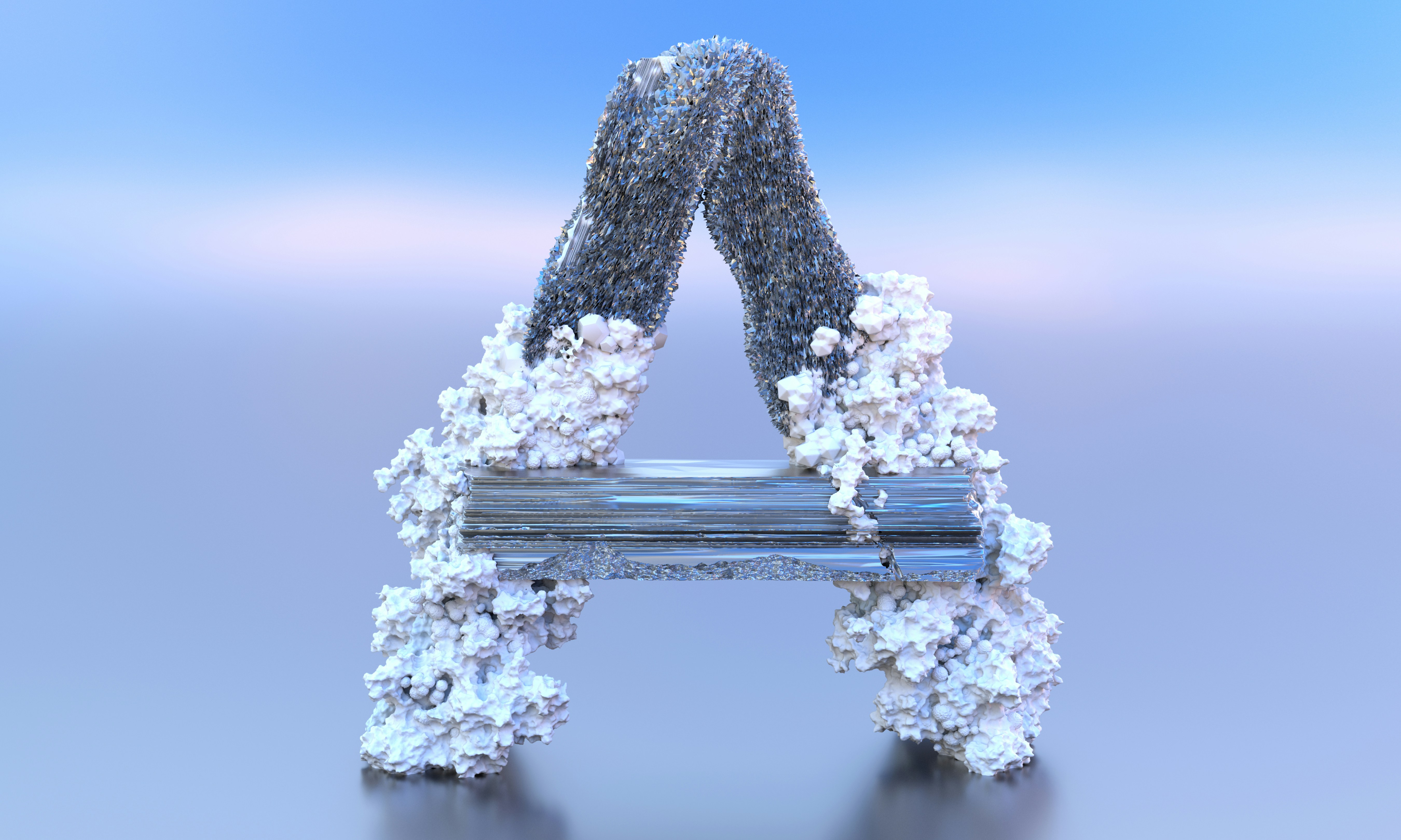 An artistic photo of a handbag made out of snowflakes