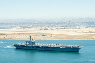 A large ship in the middle of a body of water