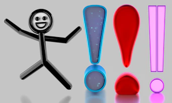 A person standing next to a set of different colored objects