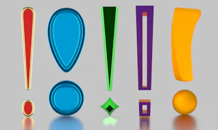 A group of different shapes and sizes of objects