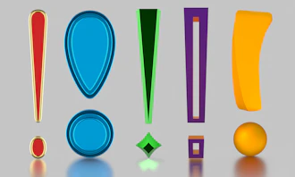 A group of different shapes and sizes of objects