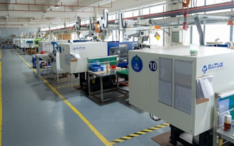 A factory filled with lots of machines and machinery