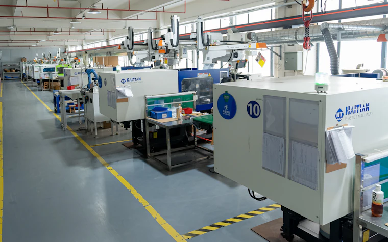 Industrial equipment and machinery on a factory floor