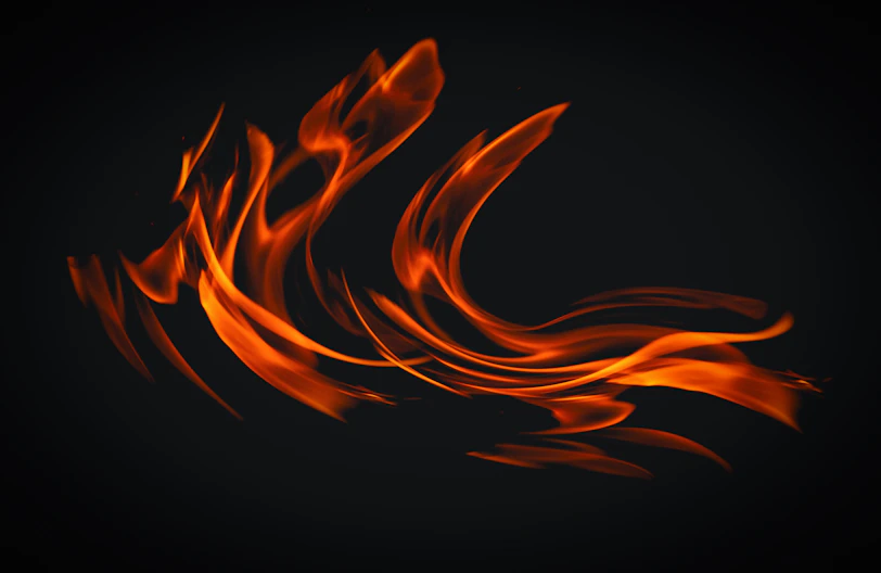 A black background with red and orange flames