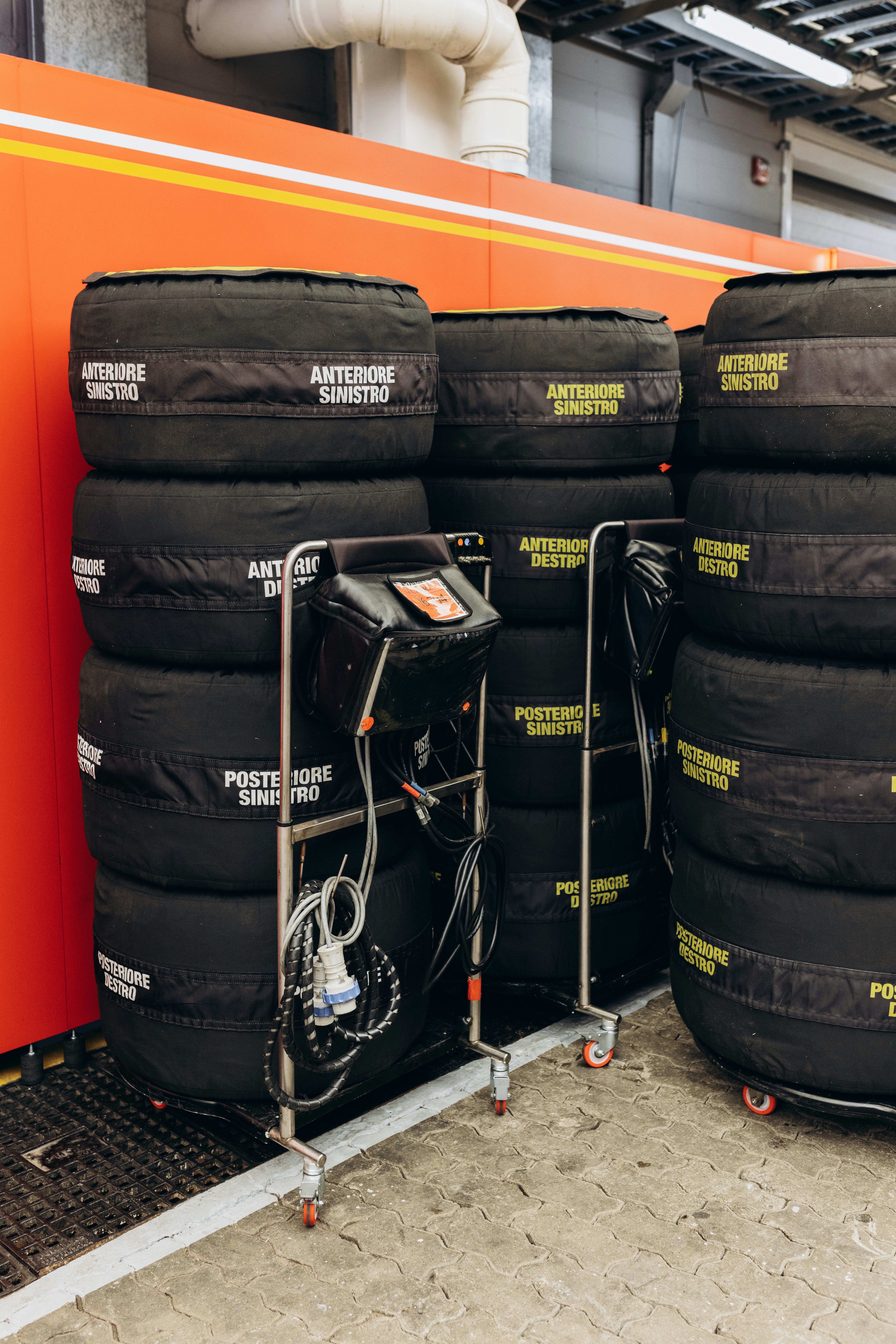 A group of tires stacked on top of each other