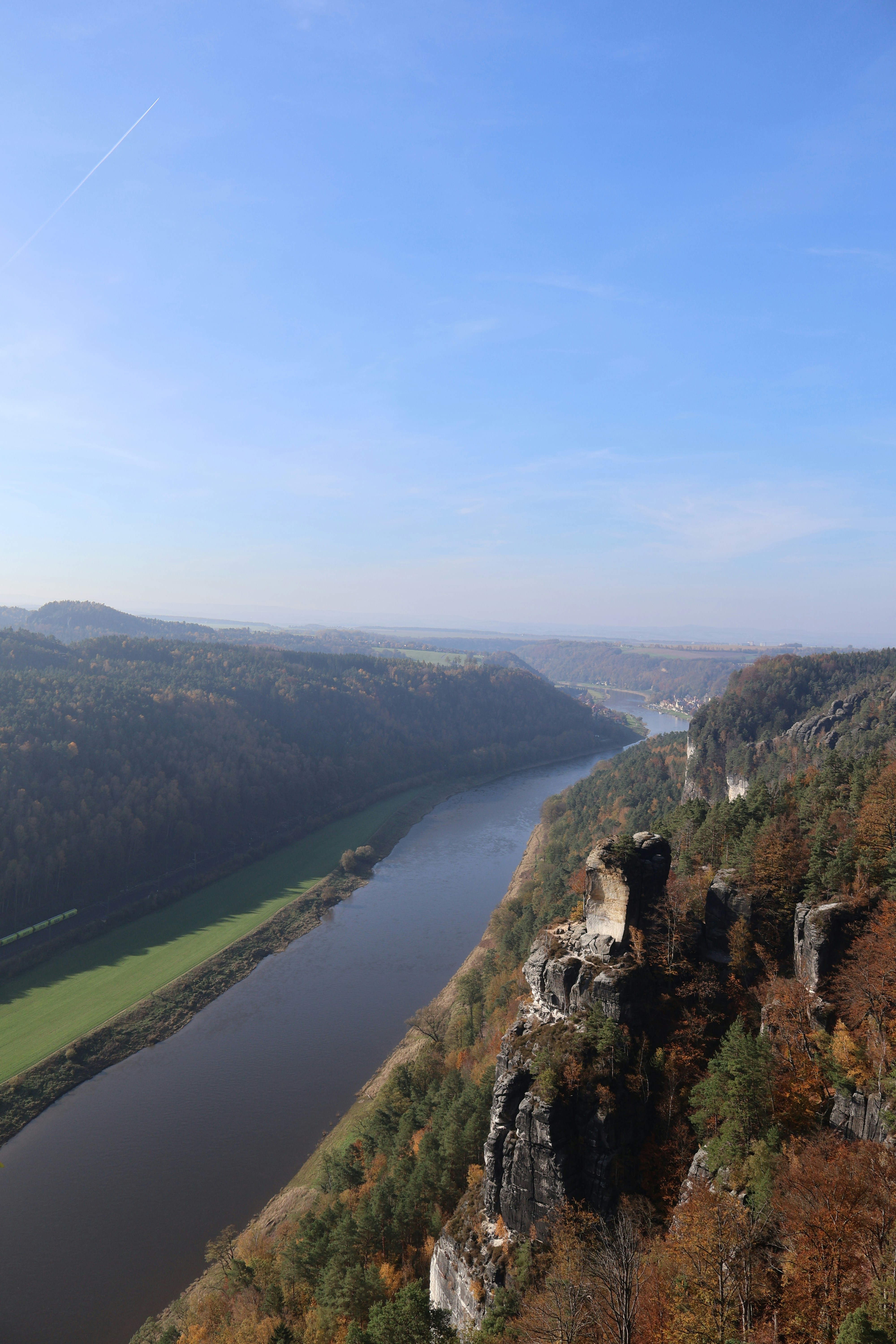 A view of a river from a high point of view