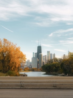 A view of a city from across the street
