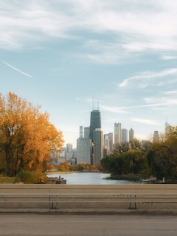 A view of a city from across the street