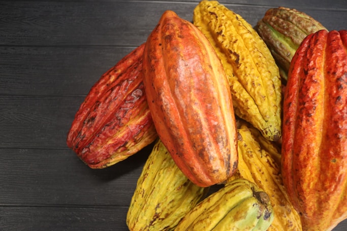 A pile of dried fruit sitting on top of a wooden table