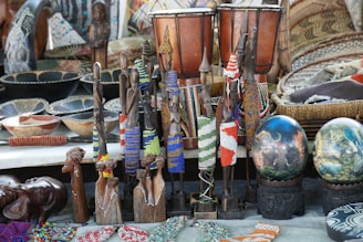 A table topped with lots of different types of items