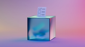 A box with a piece of paper sticking out of it