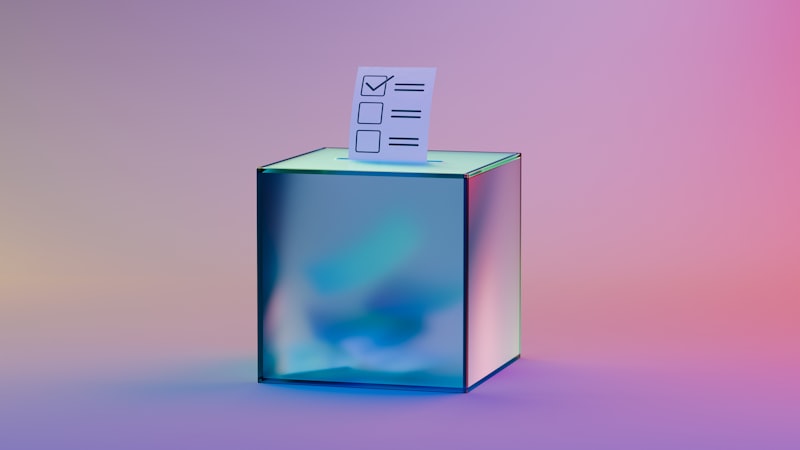 Ballot box with voting paper during an election