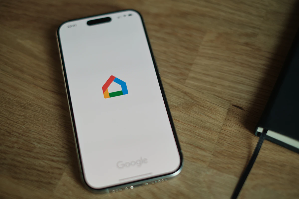 A close up of a cell phone on a table