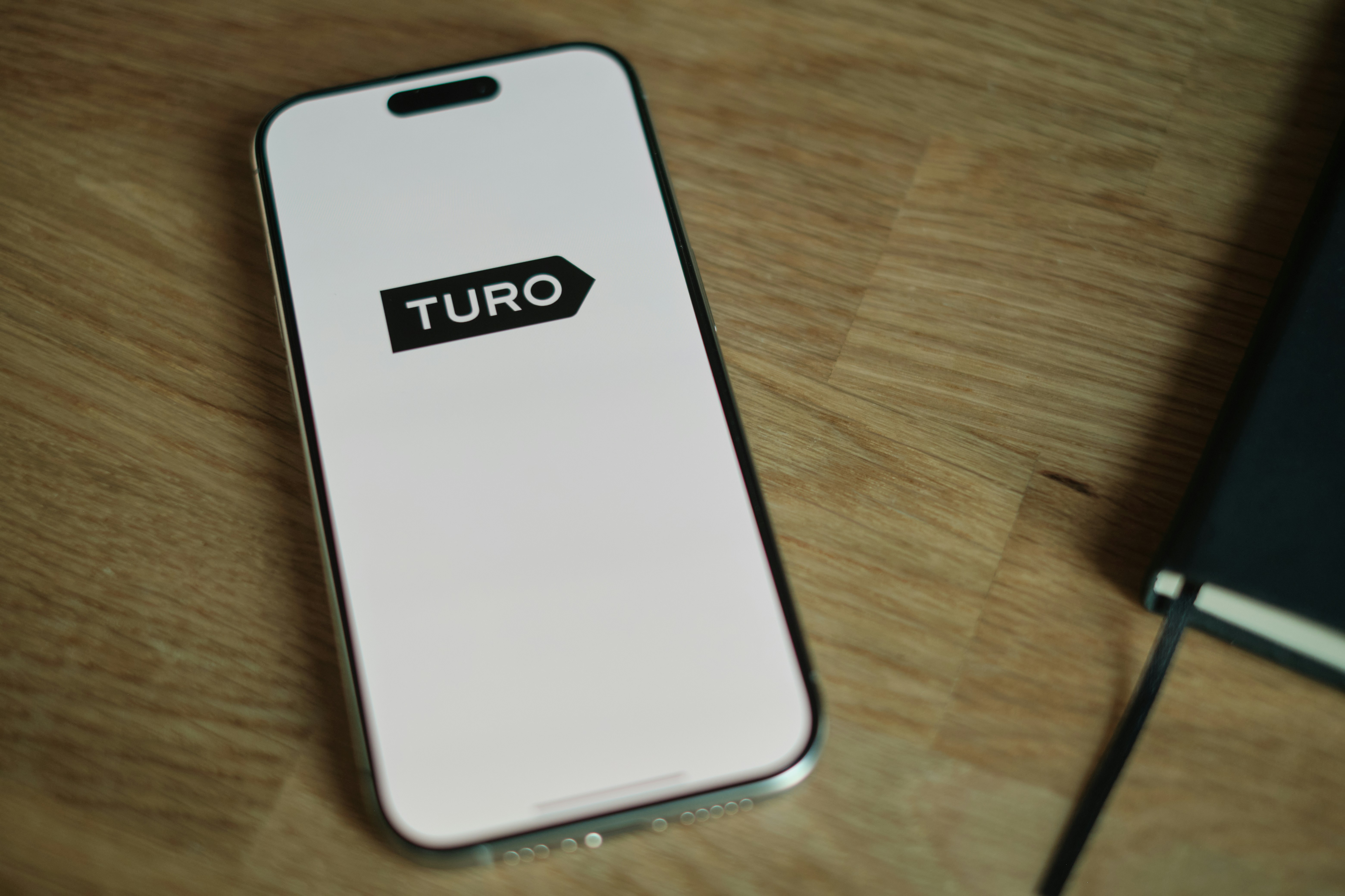 Mobile booking app on table