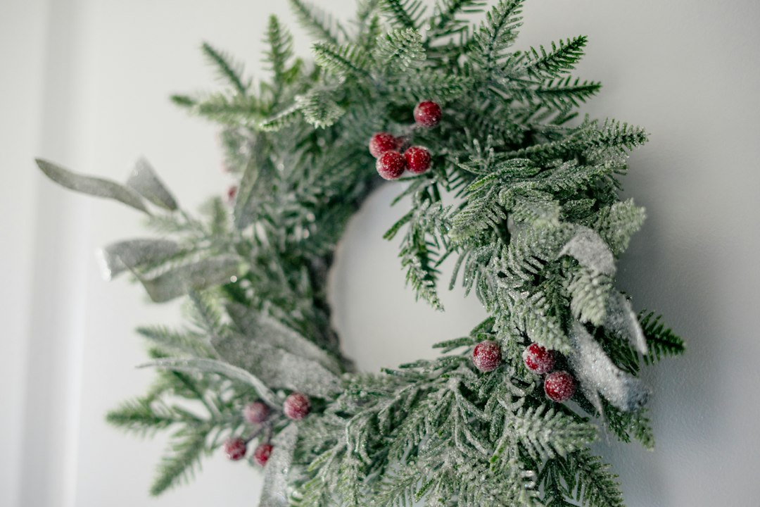 holiday wreath closeup