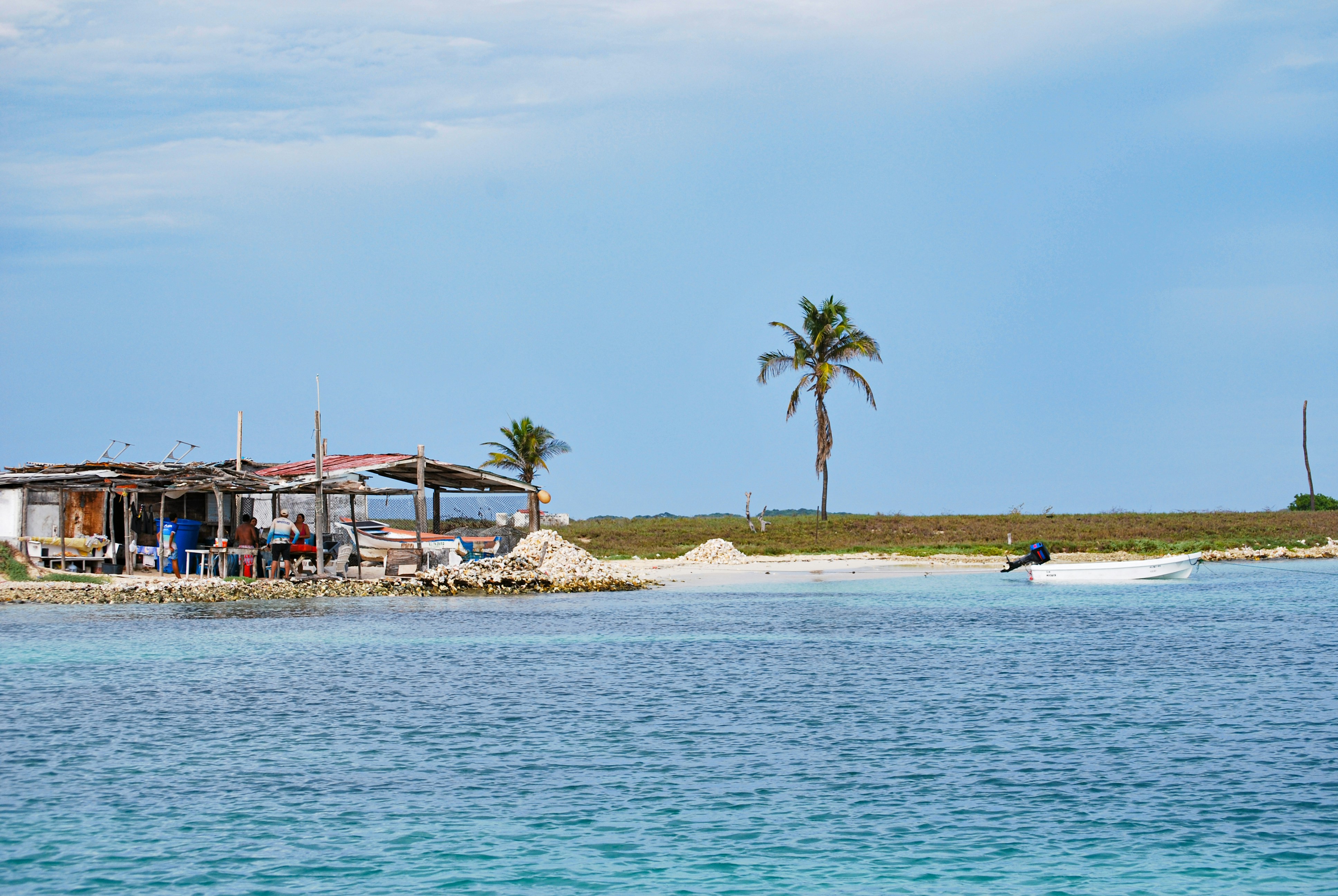 A house on the shore of a tropical island