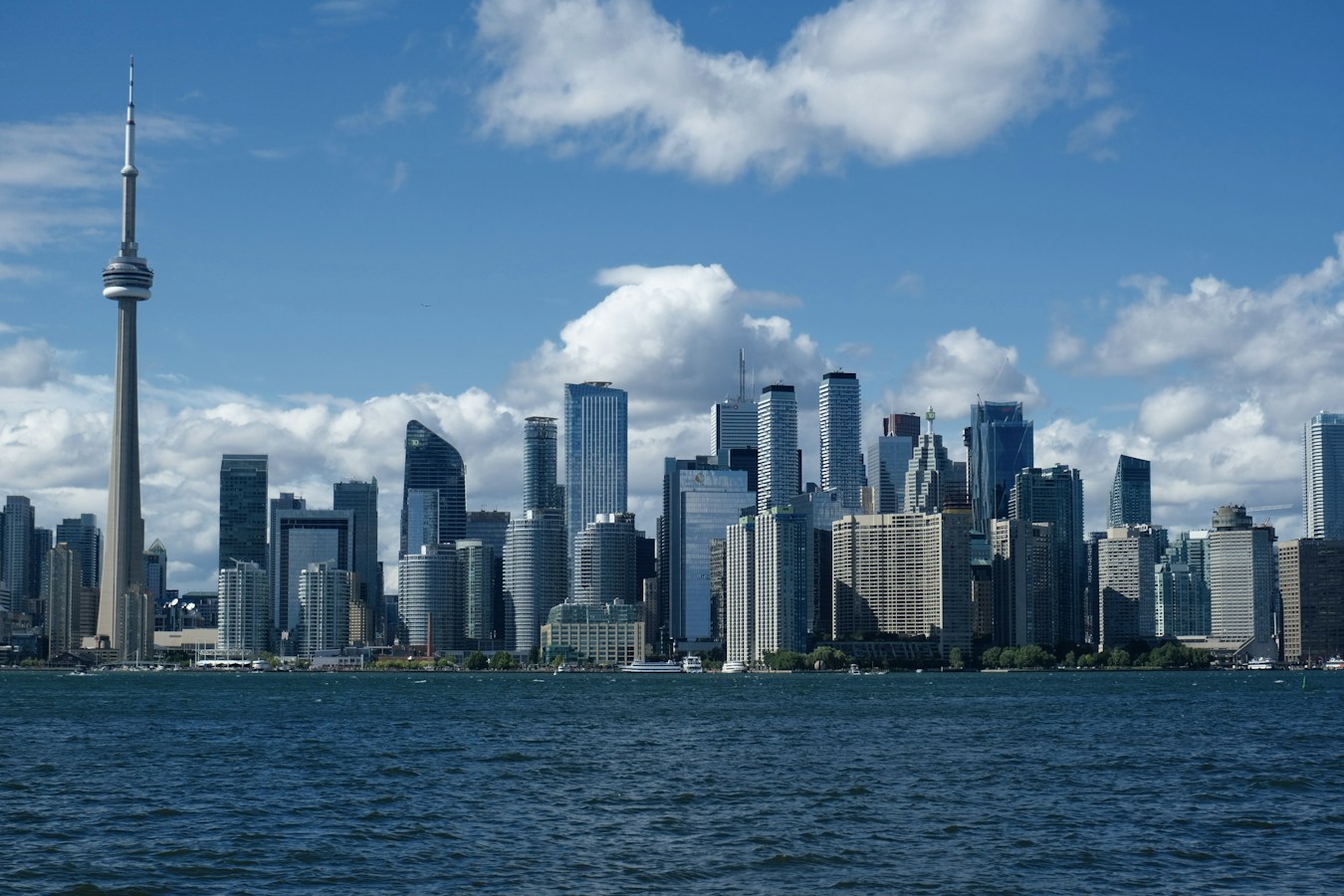 A view of a city from the water