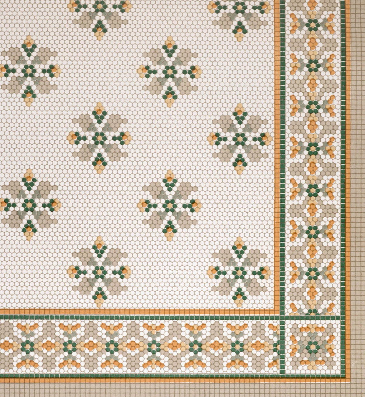 Vintage Floral Floor Mosaic (25×25 sheet)
