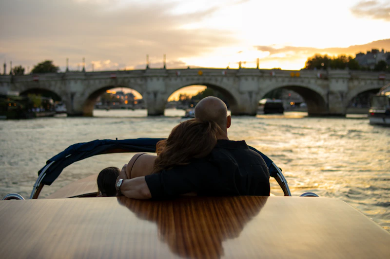 couple relaxing together on a boat