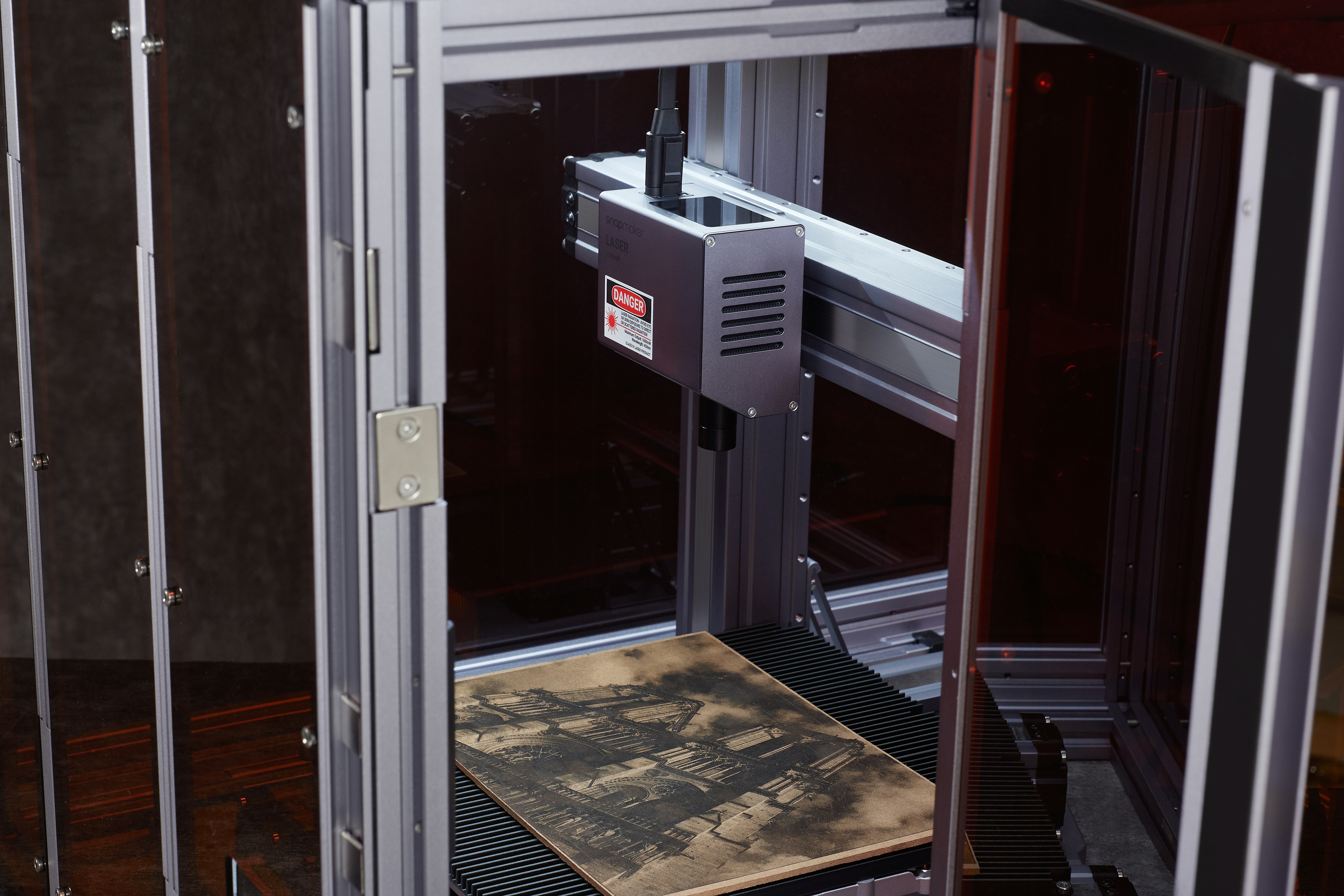 Snapmaker Lasergravur auf Holz