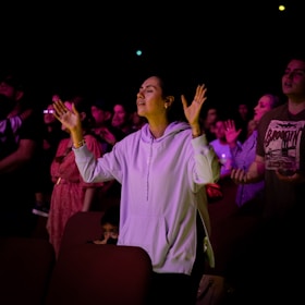 A man standing in front of a crowd of people