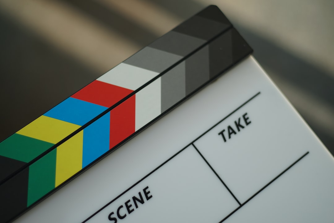 A close up of a movie clapper, Movie Clap Board