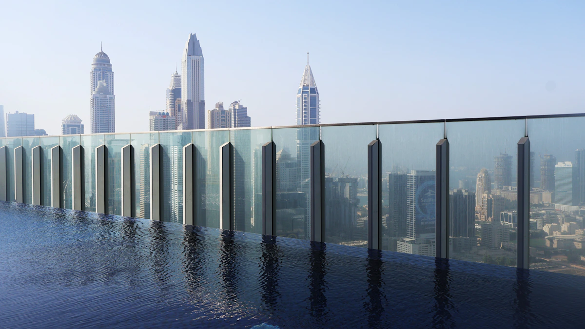 Rooftop infinity pool overlooking the Dubai skyline