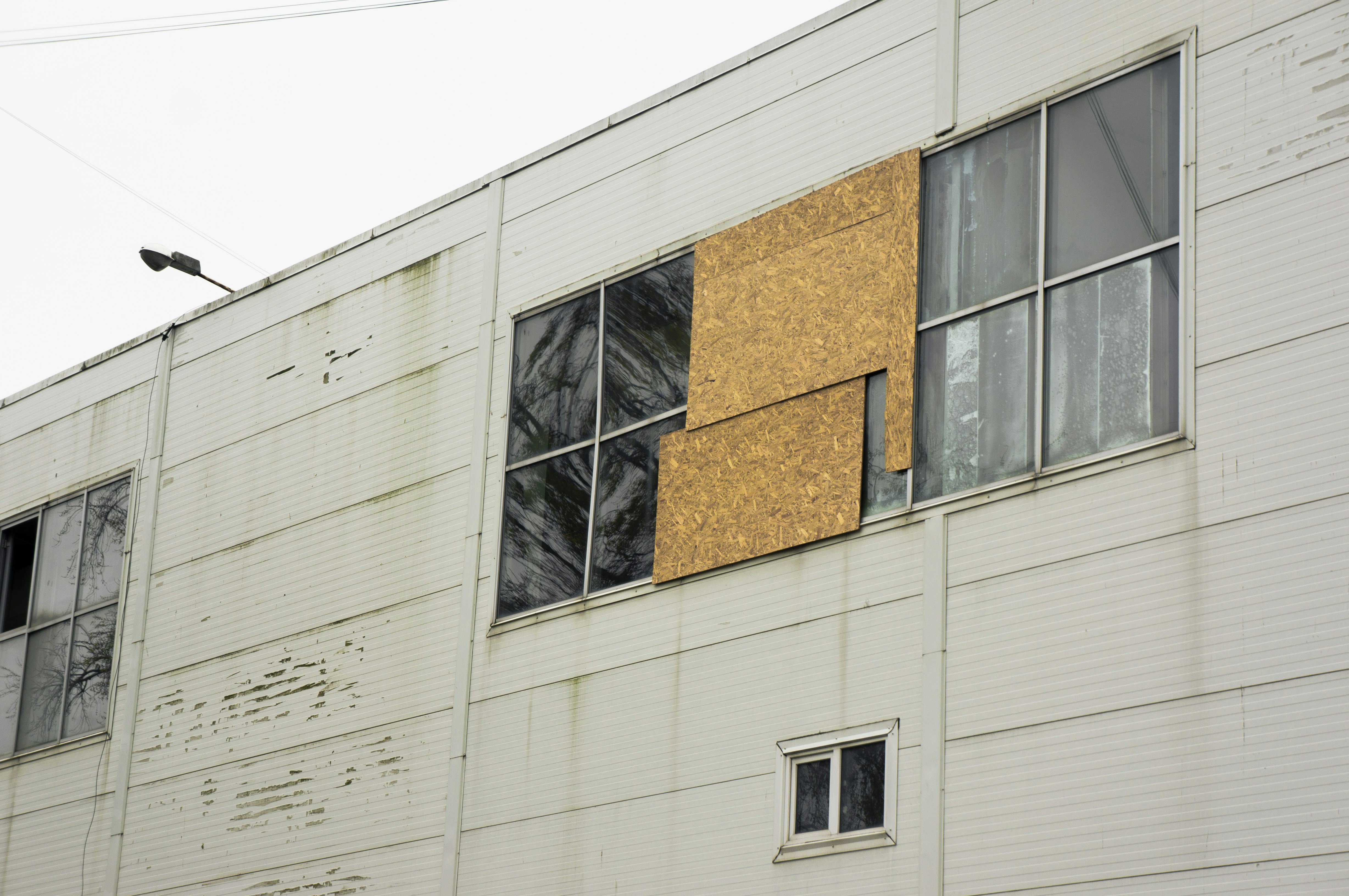 Hurricane impact windows on building