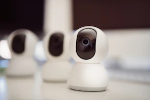 A close up of a camera on a table